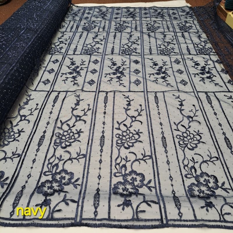 (COD) bakal kain tulle sapto payet stone/tille kebaya, dress,gaun,gamis, blazer/brokat mewah terbaru