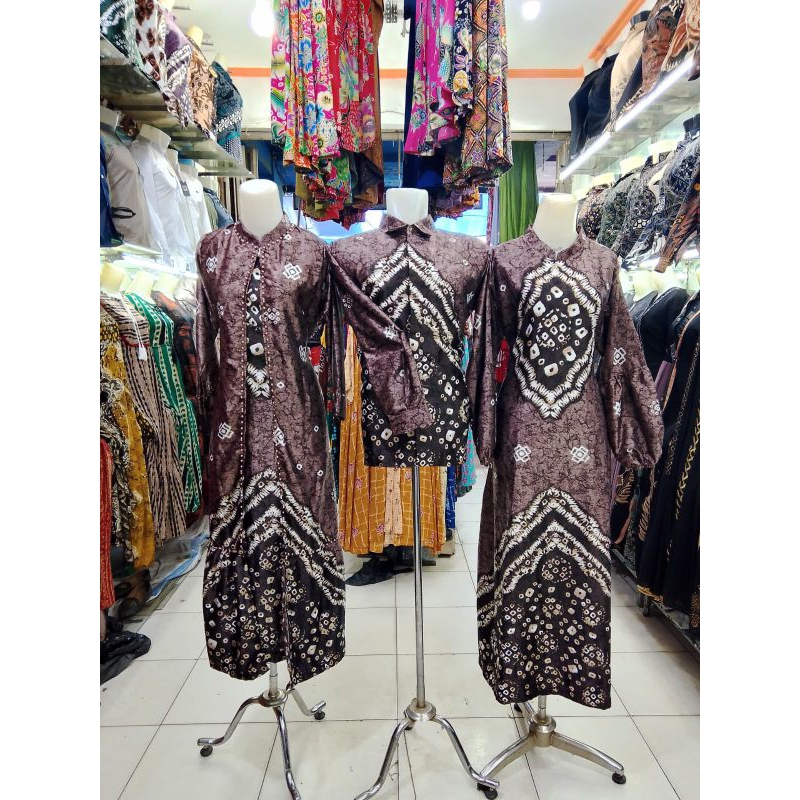 baju Couple Jumputan Khas palembang kemeja dress pria wanita