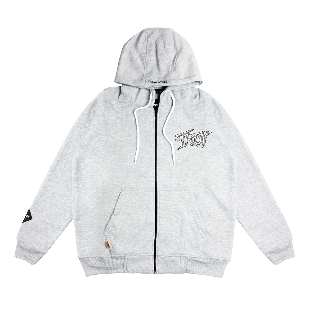 Troy Company Hoodie Zipper Grey Misty Arrow Wolf - Hoodie Zipper Hoodie Abu Misty ZHD 2844