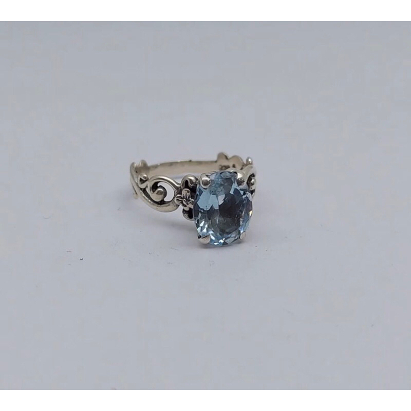 emban cincin perak wanita permata oval 8x10mm