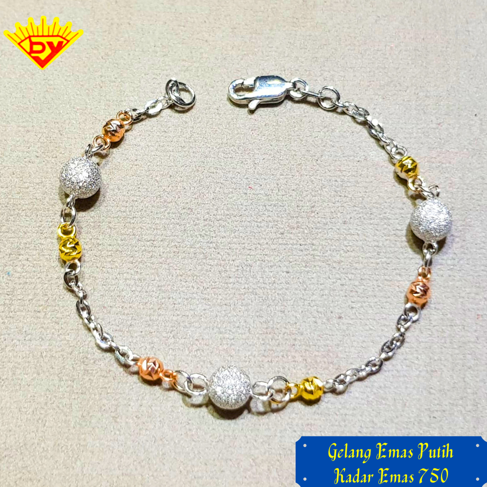 Gelang Rantai Emas Putih Baru Kadar Emas 750