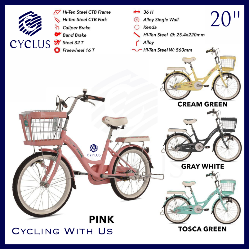 Sepeda Mini CTB Exotic ET 9788 MX Single Speed  20 Inch Anak Dewasa Keranjang City Bike