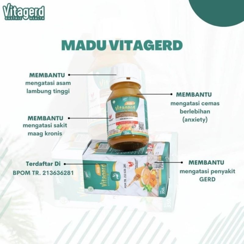 

Madu VITAGERD Herbal Ampuh Atasi Gangguan Pencernaan GERD Kecemasan (Anxiety) dan Gejala Susah Tidur (Insomnia) 350gr