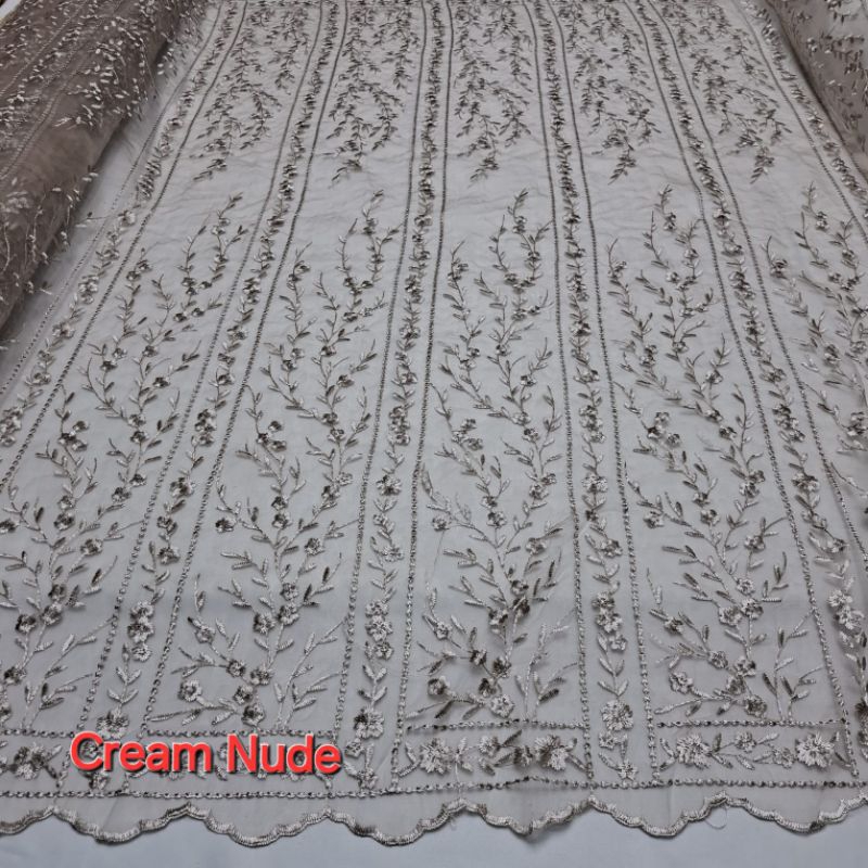 organza bordir/tile bordir dasar organza/kain kebaya motif sumba