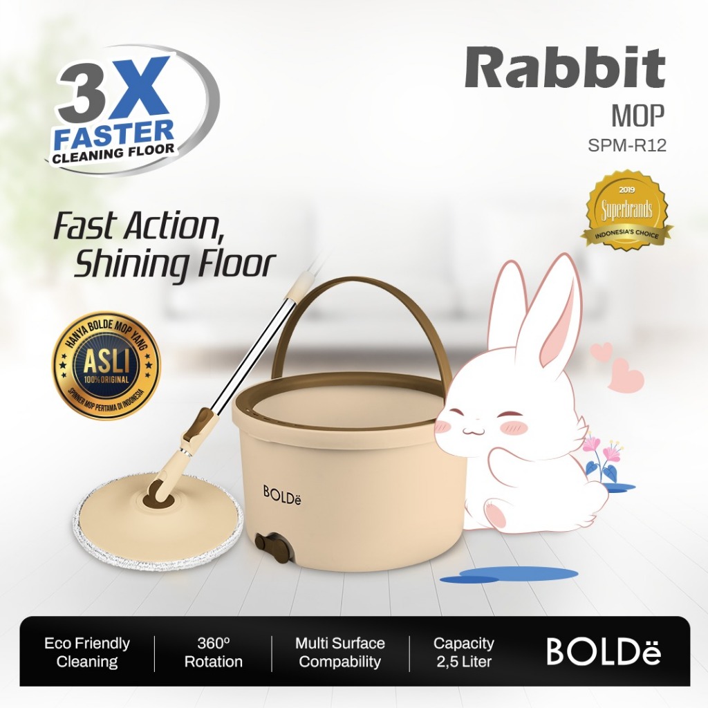 [ Bolde ] Bolde Rabbit Mop Alat Pel Lantai Pembersih Serbaguna Bolde garansi resmi