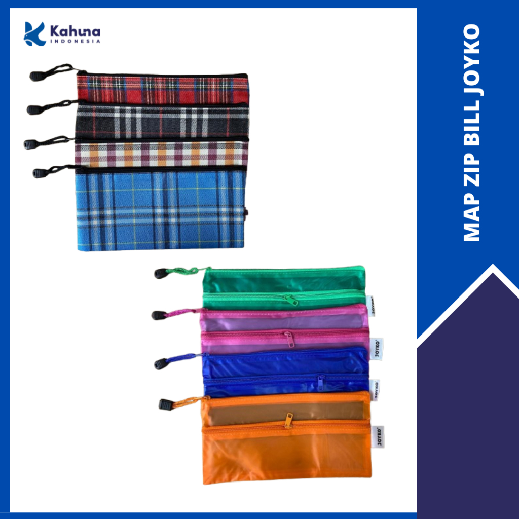 

Map Zip Bill / Zipper Document Bag DCB BILL Joyko Tempat Pensil Alat Tulis Bill Joiyko