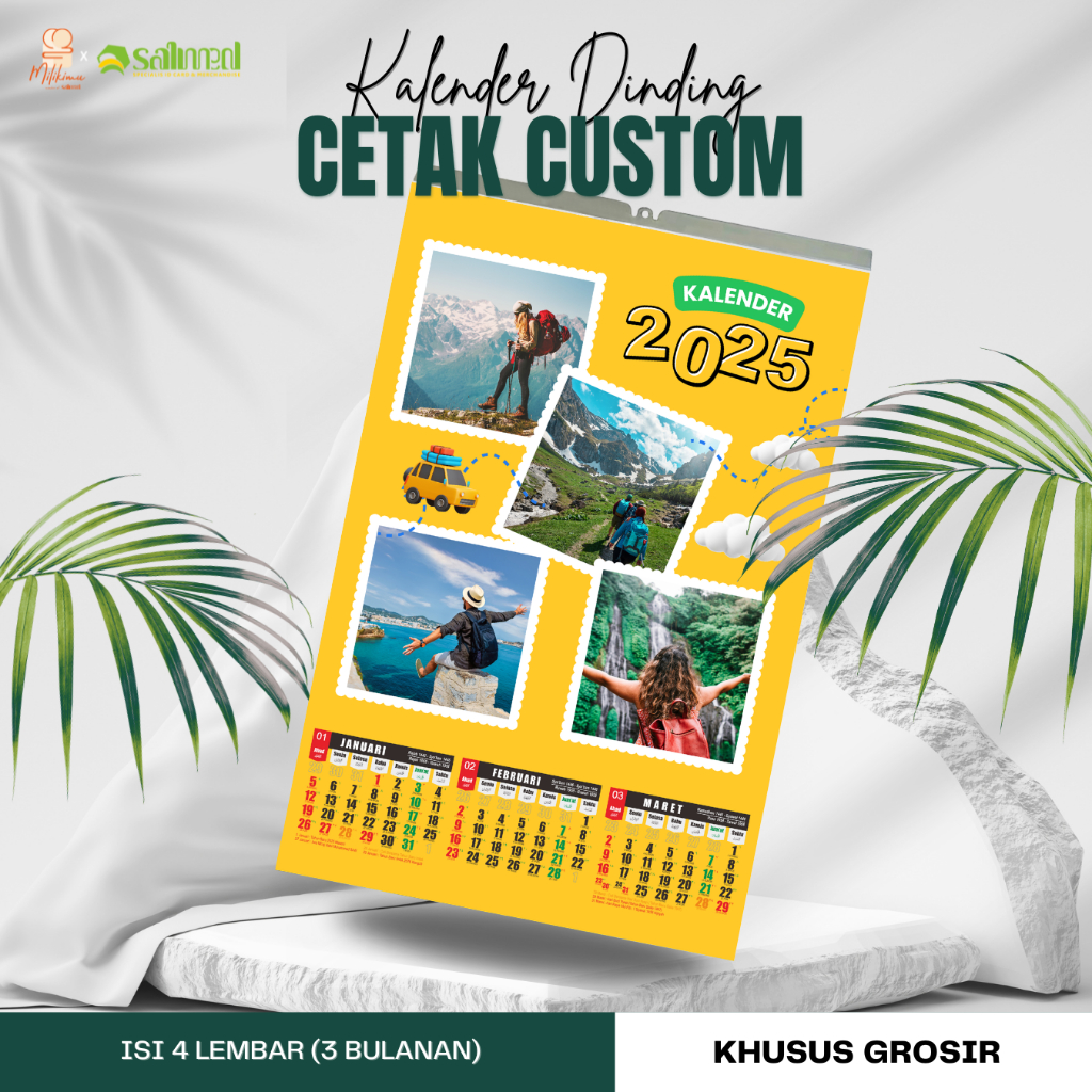 

Kalender Dinding Custom 2025 Jilid Klem ISI 4 LEMBAR (Per Lembar Isi 3 Bulanan)