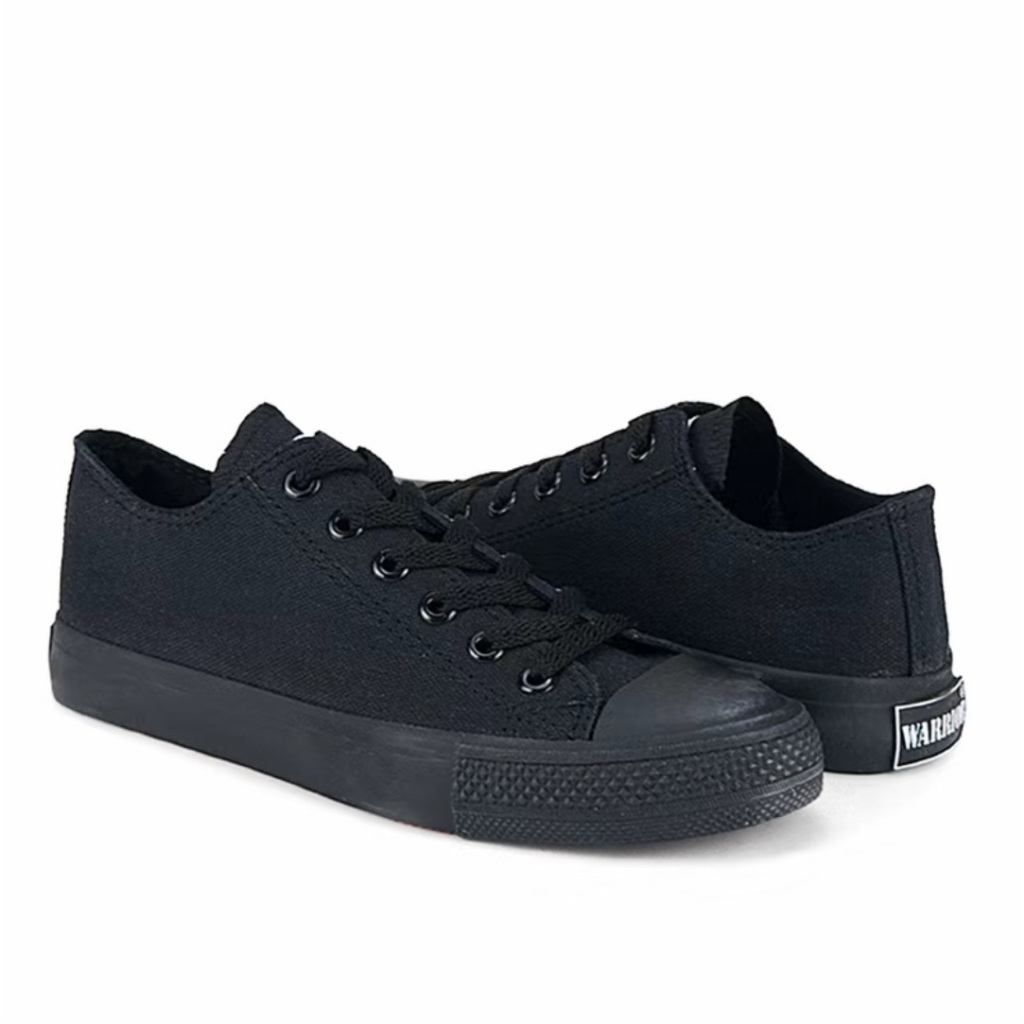 Sepatu WARRIOR Hitam Polos Anak Dewasa Sneakers Casual Sekolah SD SMP SMA Original warior CBRLK 006