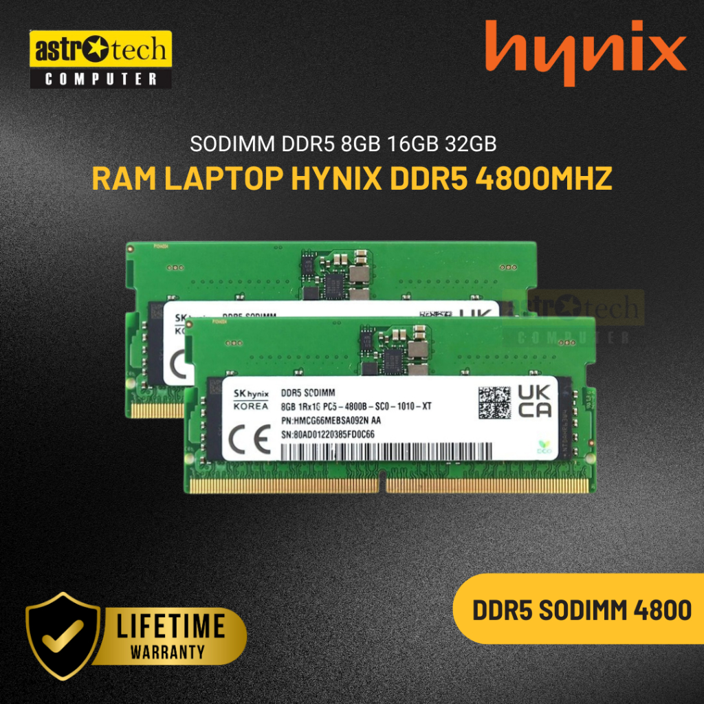 RAM LAPTOP SK HYNIX DDR5 8GB 16GB 32GB 4800Mhz / PC 38400 SODIMM NOTEBOOK MEMORY