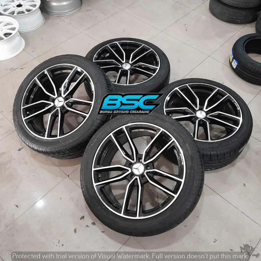 Velg Racing Bekas R20 Rep. AMG Pcd 5x112 Ban 255/45 Ring 20 Buat Mercy Mercedez CRV Terios Rush Xtra