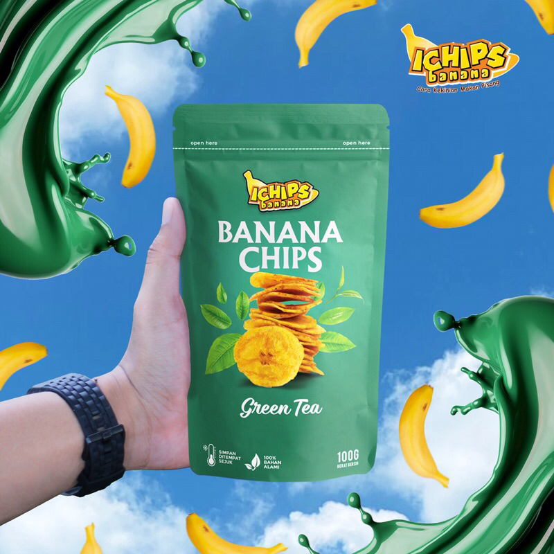 

ICHIPS BANANA GREEN TEA Keripik pisang lumer Surabaya