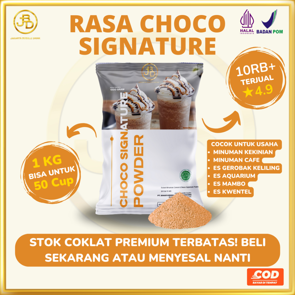 

Bubuk Minuman Premium CHOCO CARAMEL / CHOCO SIGNATURE -Jakarta Bubble Drink | BPOM&HALAL