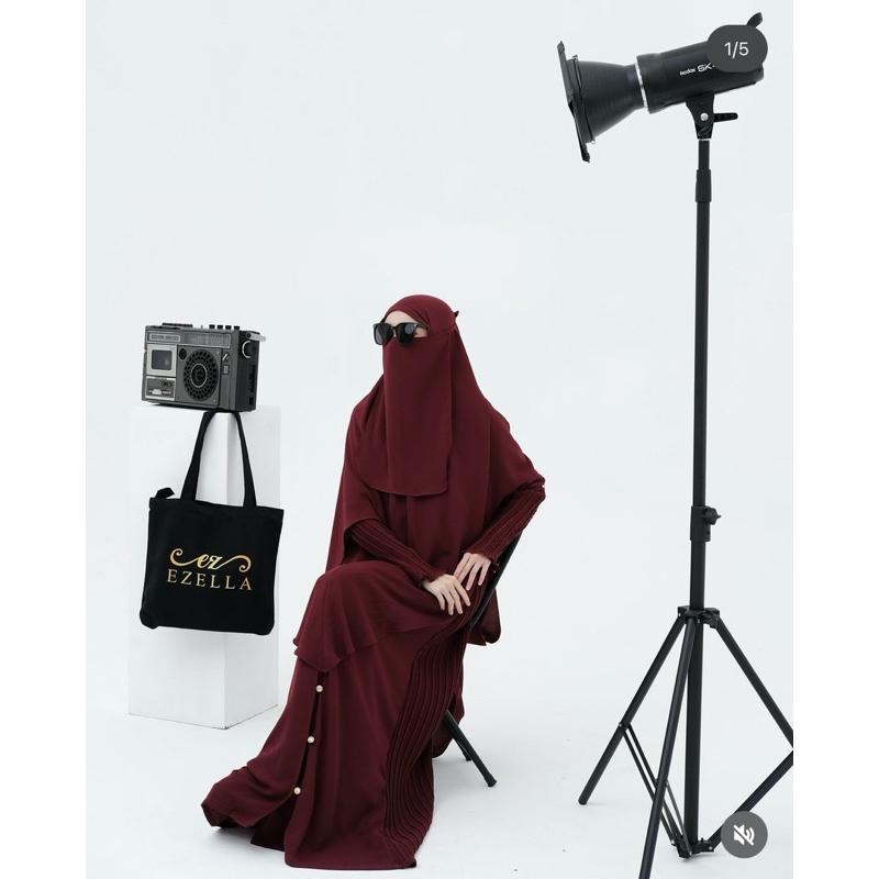 PL farha abaya set khimar ezella.id
