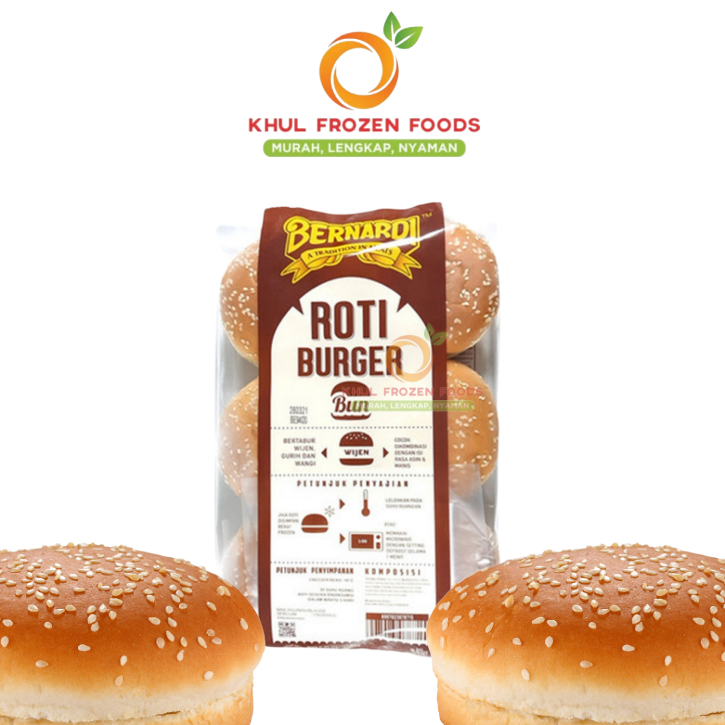 

Bernardi Roti Burger Wijen isi 6 300gr/ BERNARDI/ Roti burger toping wijen/ Roti burger wijen frozen/ Roti burger frozen