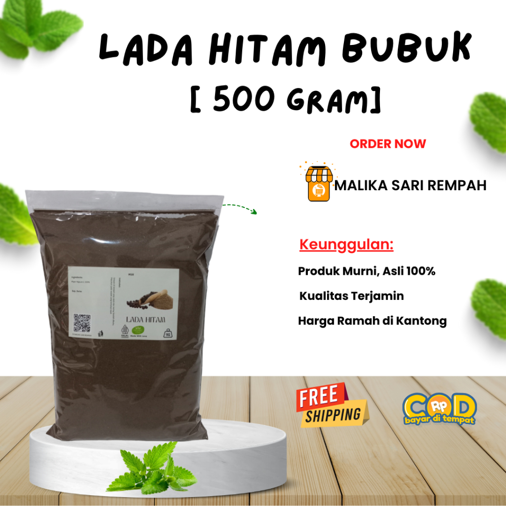 

Lada Hitam Bubuk [ 500 gram]-MSR | Black Pepper Powder