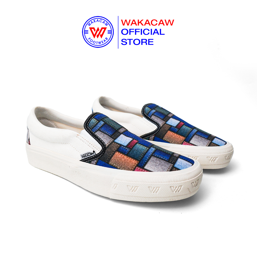 WAKACAW - Biliks Slip On Offwhite Series Sepatu Wakacaw Sepatu Slip On Selop Casual Vulcanised Skate