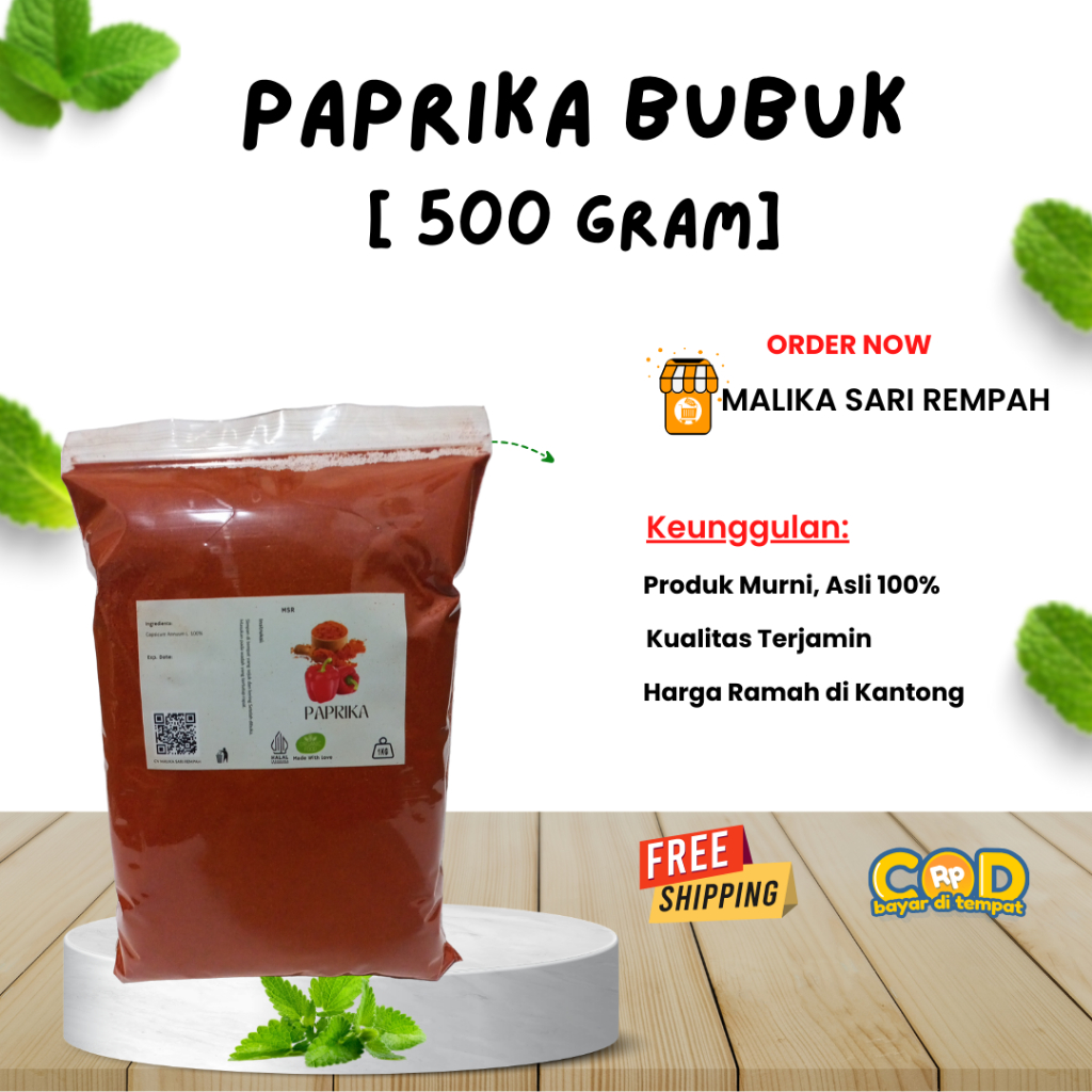 

Paprika Bubuk Murni [ 500 gram]-MSR | Bubuk Paprika