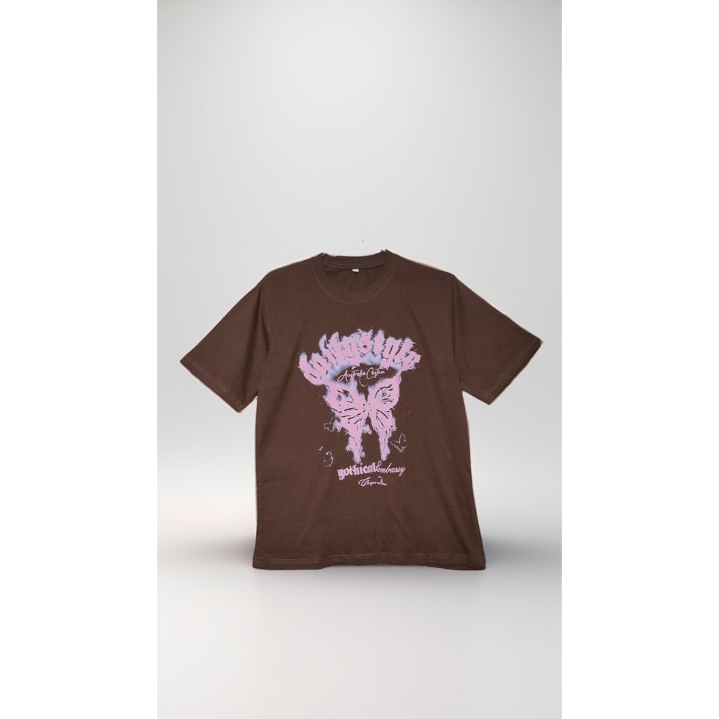 Coklat - T-shirt Butterfly Gothic Pink