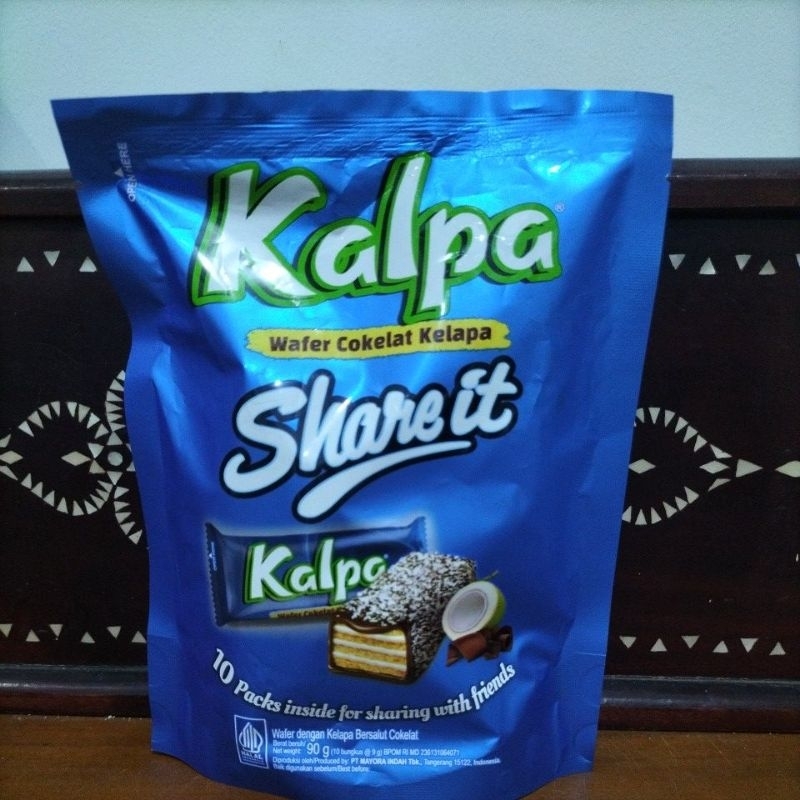 

Kalpa Shareit(1pack isi 10pcs)wafer cokelat kelapa