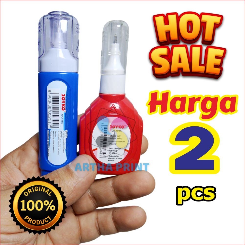 

PROMO TIP-X, TIPEX, TIP EX, TIPE - X, CORRECTION PEN JOYKO HARGA 2 PCS