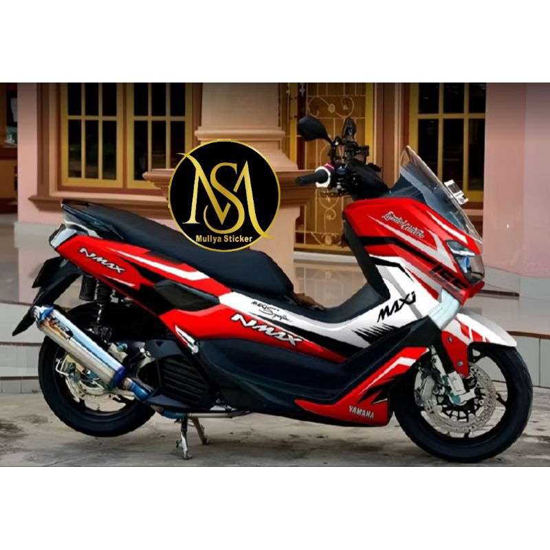 stiker decal nmax old grafis merah putih glossy full body harga murah