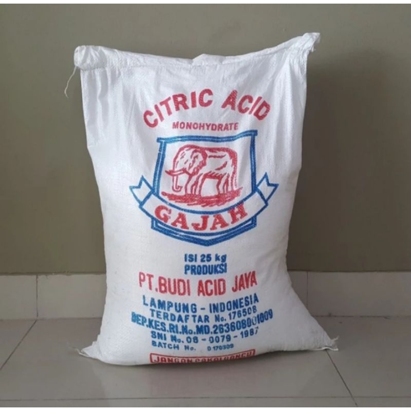 

Citric Acid Cap Gajah 25 kg Sitrun 1 Sak Asam Sitrat 1 Karung