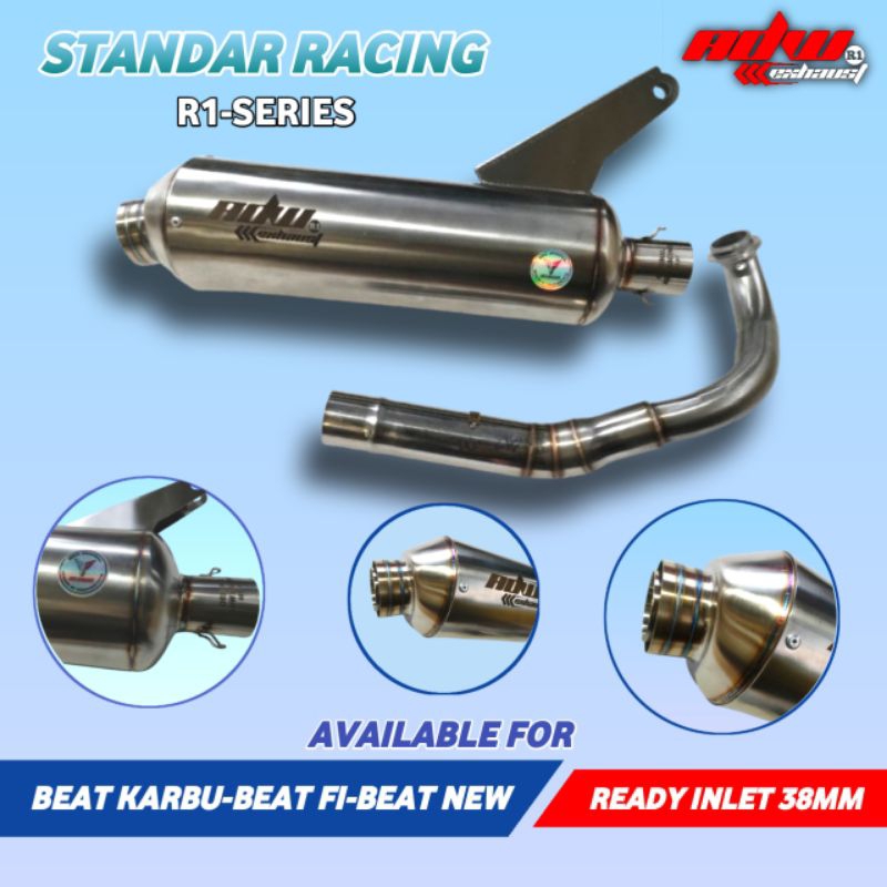 Termurah knalpot fulset standar racing beat karbu beat fi beat new original adw exhaust