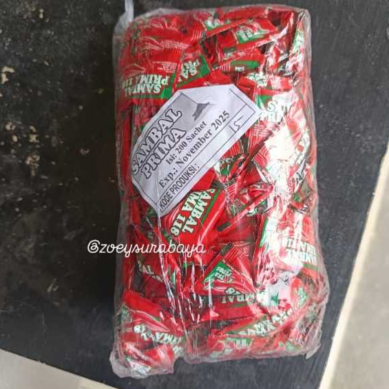 Saos sambal saus cabai prima sachet 200 pcs / saos makan cathering hajatan pesta kfc mcd