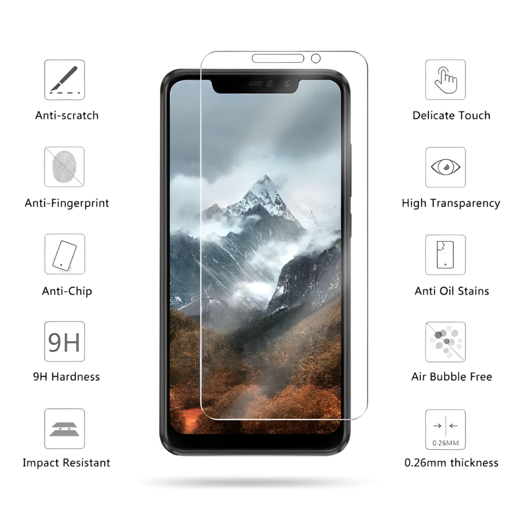 (OBRAL)TEMPERED GLASS BENING XIAOMI REDMI NOTE 6 PRO / MI A2 / MI 6X - TEMPERED GLASS ANTI GORES KAC