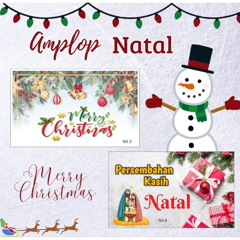 

AMPLOP NATAL 50 pcs-Angpao Natal Merry Christmas- FREE Custom Tulisan - ADA PEREKAT