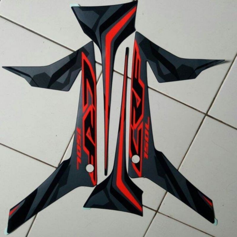 Striping stiker body motor honda crf 150 L 2019 hitam lis body standar crf 150 l striping honda crf 
