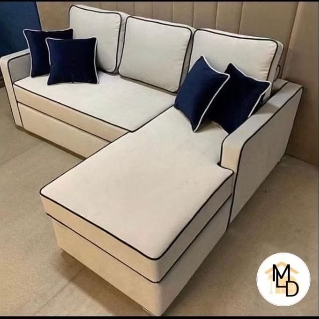 [MOLID] SOFA L SANTAI TAMU | SOFA TAMU MINIMALIS | BAHAN BLUDRU IMPORT