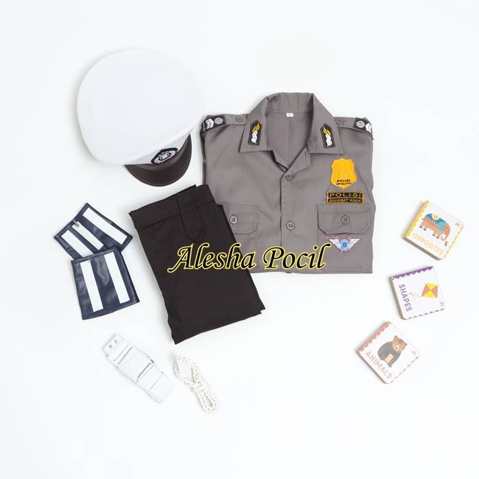 FREE ONGKIR BAJU POLISI PROFESI ANAK PEREMPUAN BAJU POLISI ANAK PEREMPUAN SERAGAM BAJU POLISI ANAK
