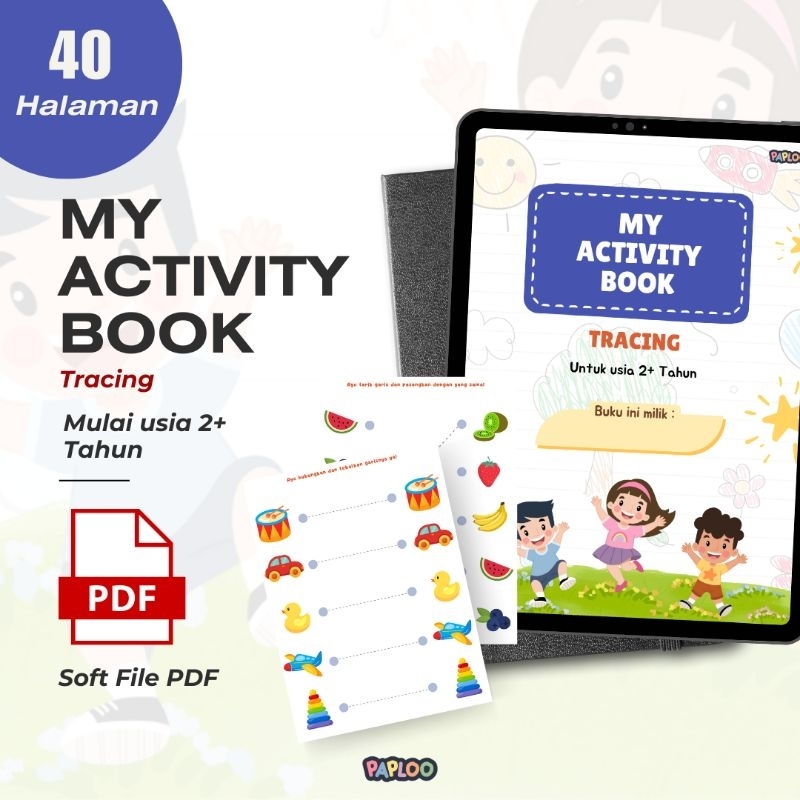 Paploo - My Activity Book Tracing / Worksheet Anak 2-5 Tahun / Printable Worksheet