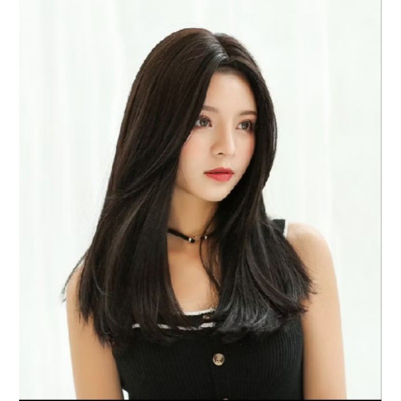 wig wanita wig gaya wanita korea wig belah tengah (no lace)