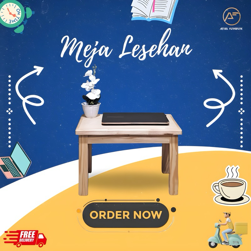 Meja Lesehan Kecil 50x30x30 Kayu Jati Belanda | Meja Ngaji, Belajar & Serbaguna