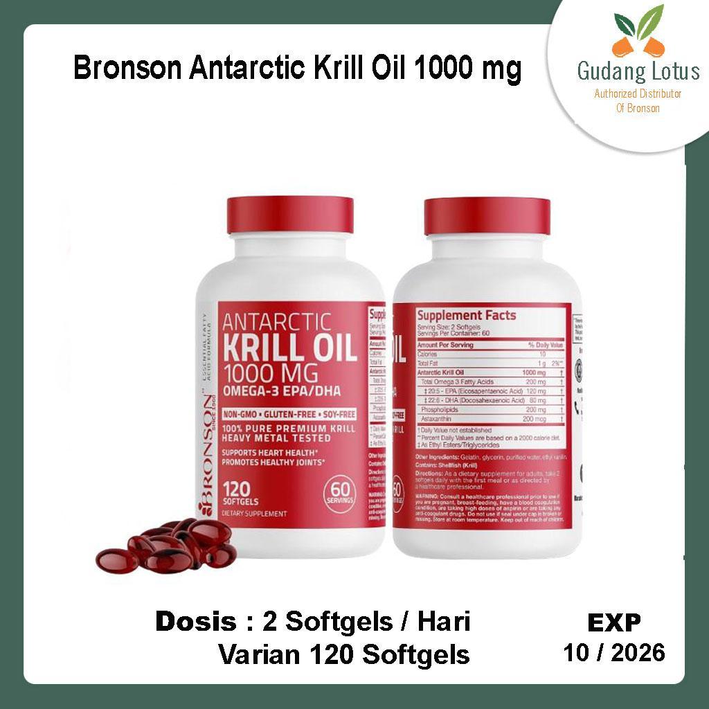 Bronson Antarctic Krill Oil 1000Mg With Omega 3 EPA DHA Astaxanthin OR Omega-3 Fish + Krill