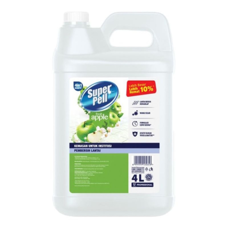 Super Pell Cairan Pembersih Lantai Apple Jerigen 4 L