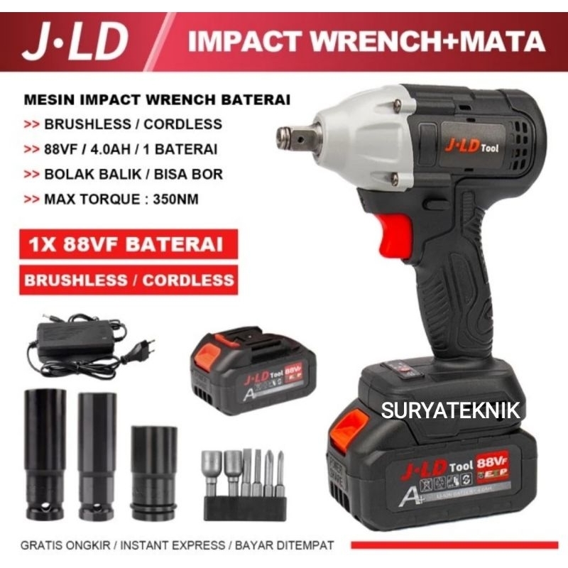Impact Wrench JLD 48S Cordless Bor Impact Buka Kunci Baut