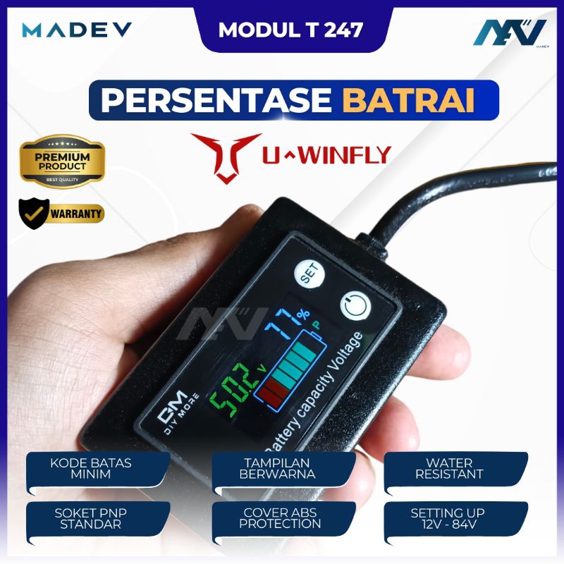 Supnova Capacity Indikator Persentase sepeda motor listrik Uwinfly Exotic Goda