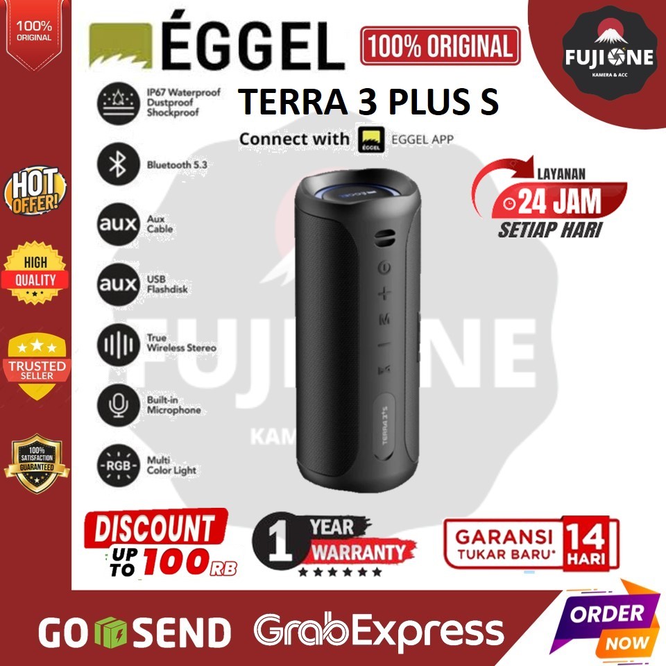 Eggel Terra 3 Plus S Waterproof Portable Bluetooth Speaker with RGB Light