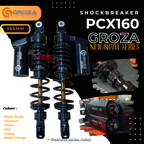 Groza Brave Series - Shock breaker Sok Belakang PCX160 365MM Original GROZA (Bergaransi)