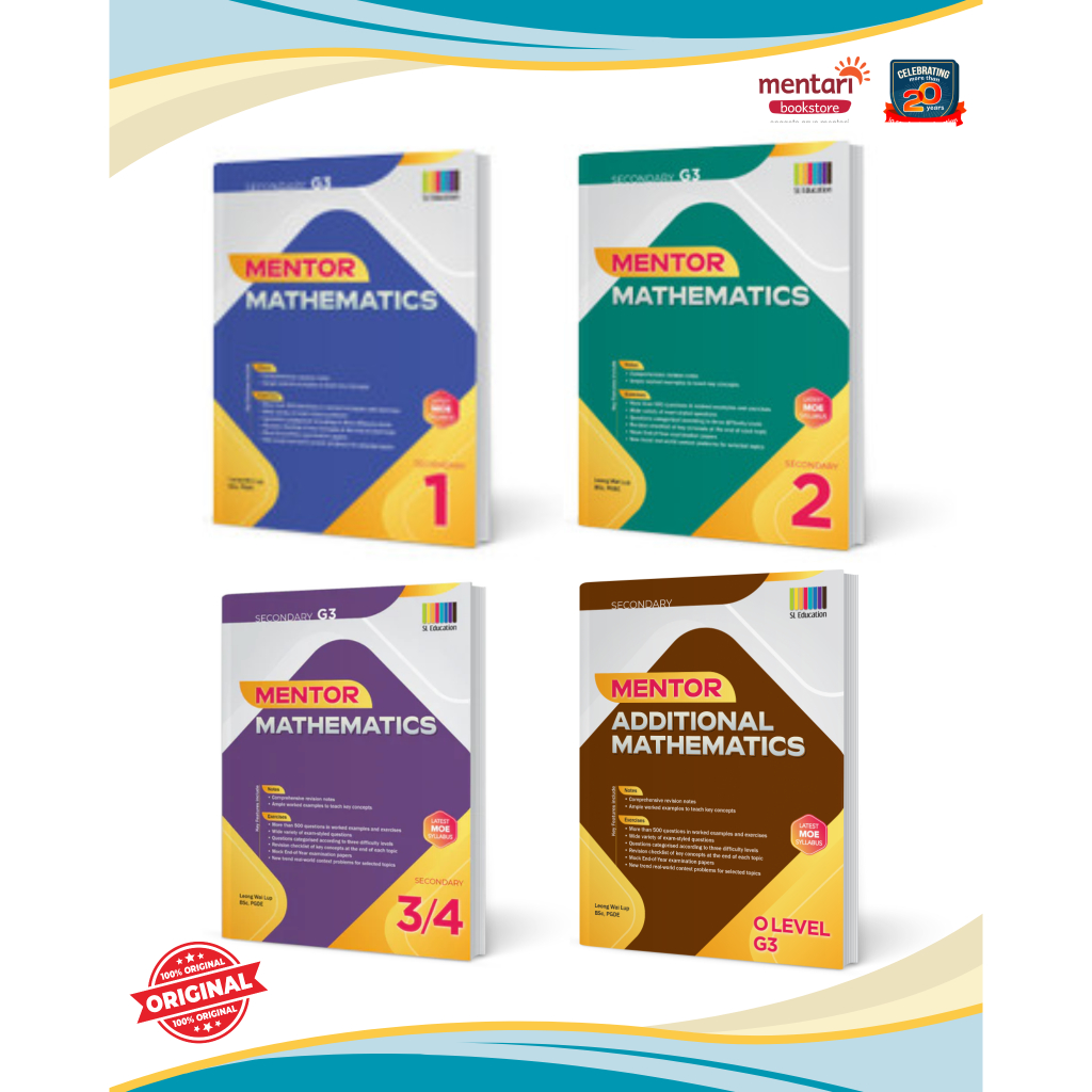 Mentor Mathematics Secondary Book (G3) | Latest MOE Syllabus | Buku Latihan Maths
