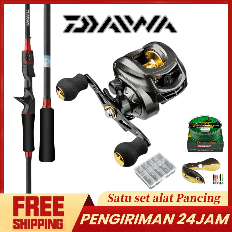 Daiwa Joran BC Set M Carbon 1.8M 5-20LB+Reel 7.2:1 Max Drag 10kg | Pancingan Laut Dalam & Casting 2.