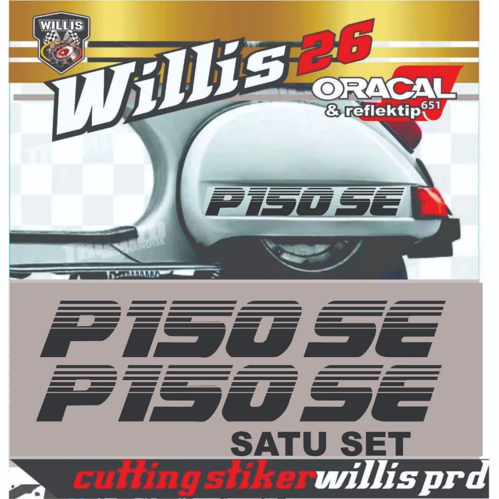 STICKER STIKER CUTTING VESPA 2 TAK UNIVERSAL PX PS STYLE STRIPING VESPA P150 SE