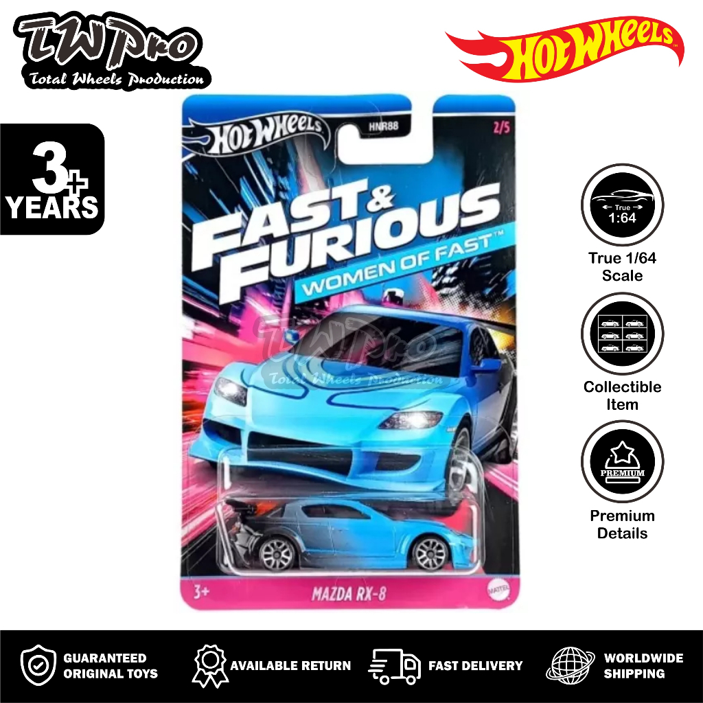 Hotwheels Fast & Forius Women Of Fast Mazda RX-8 - New - Original - TWPRO