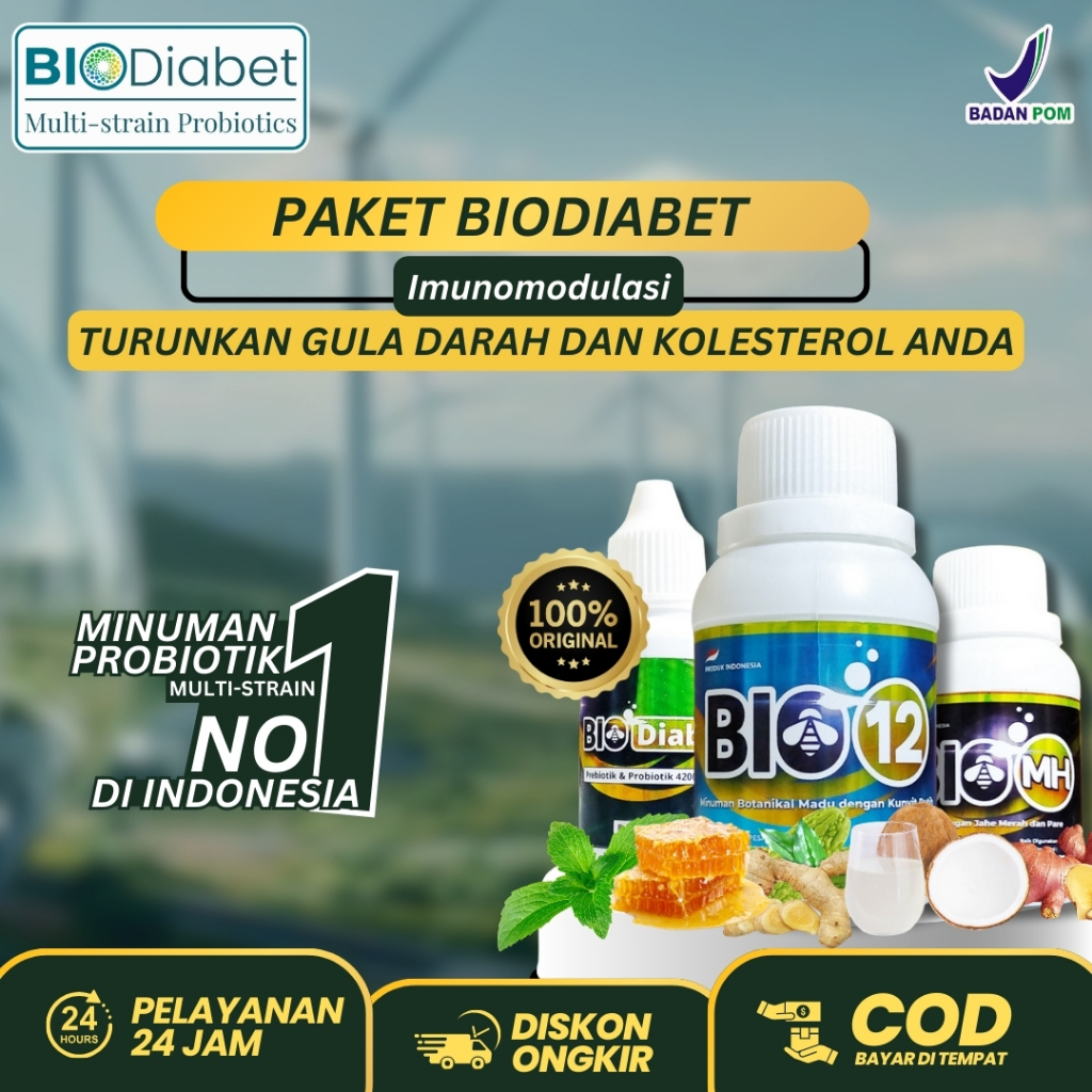 

Paket BioDiabet Multi-Strain Probiotics - Solusi Tepat Untuk Menurunkan Gula Darah dan Kolesterol