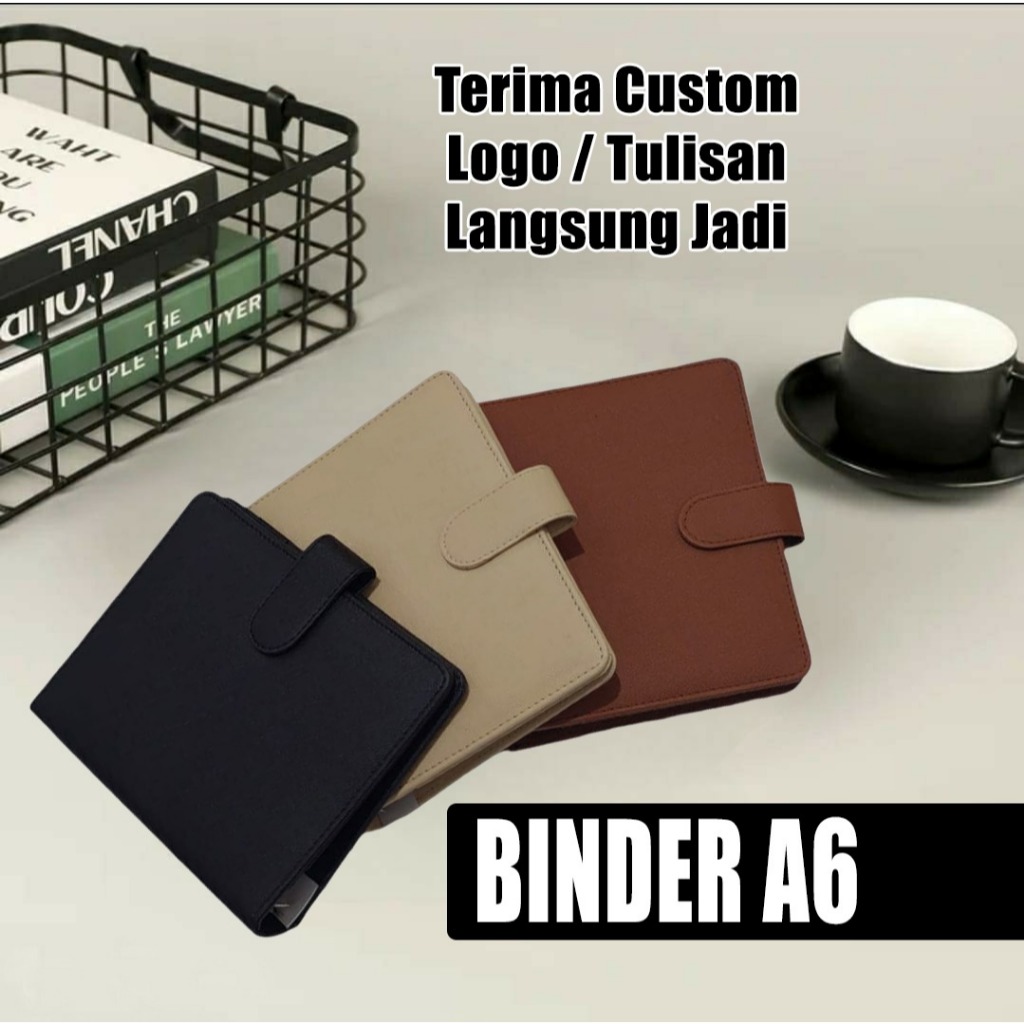 

AC - 23 Binder Eksklusif A6 Garis/Line Ring Buku Agenda A6 Garis Binder 6 Lobang 6 Hole Custom Logo/Tulisan A6 Binder Premium Kalender 2025