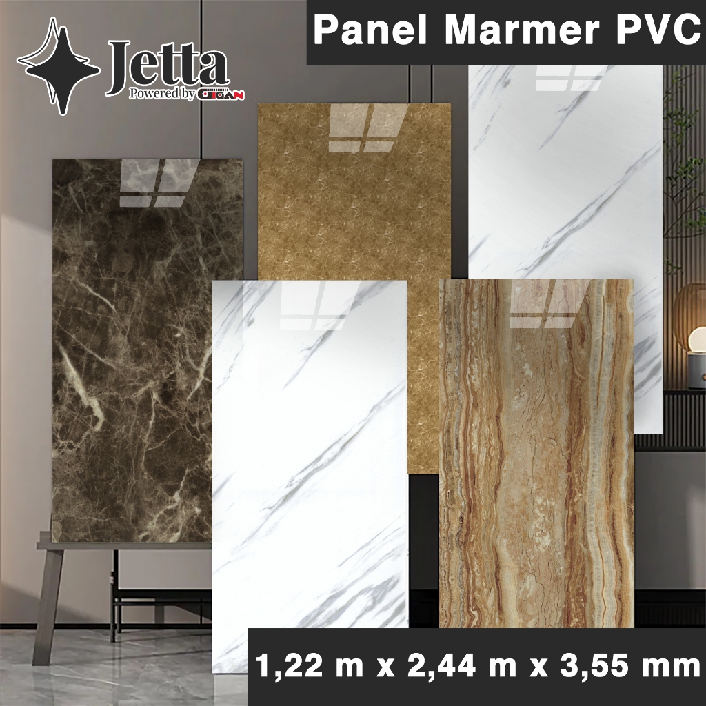 Marmer Panel PVC / Wall Board PVC / Panel Dinding / Wallpaper Aesthetic / Backdrop TV Jetta Panels