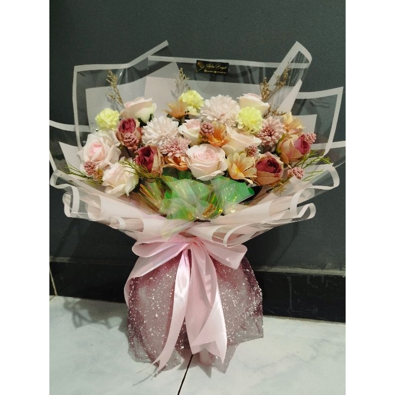 (BESAR) Bouquet bunga wisuda - bucket bunga hari guru - bucket lamaran - buket bunga artificial